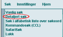 Skjermbilde, velger detaljert s�k